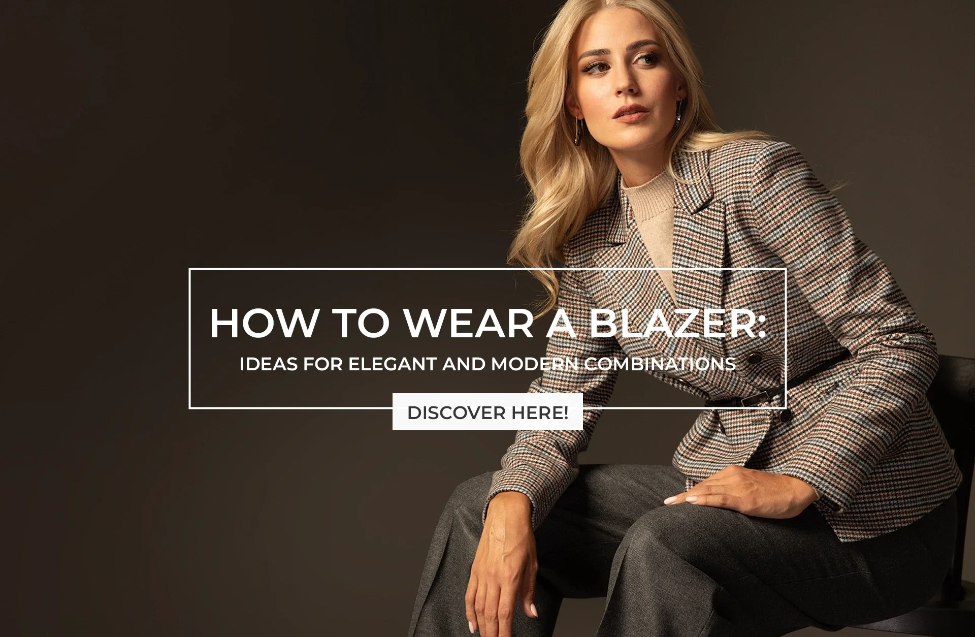 Woman in checked blazer – elegant modern style