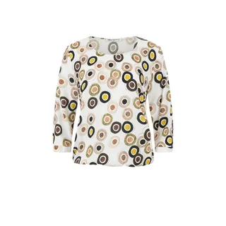 Bluza cu decolteu rotund, maneci 3/4 cu mansete, potrivire regulata si talie elastic. | Bluze si Camasi