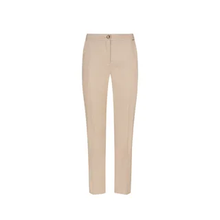 Beige summer straight-leg trousers with crease and Italian pockets | Trousers