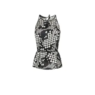 Black and white sleeveless top with waist tie | | Dika.rs Black and white sleeveless top with waist tie |