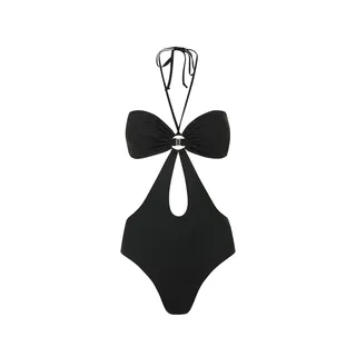 Costum de baie negru dintr-o bucată, cu decupaje laterale spectaculoase | NOUTATI