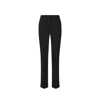 Black straight-leg trousers with a crease | 