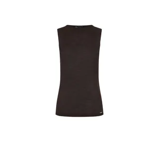 Brown sleeveless top made of viscose with a round neckline | Knitwear