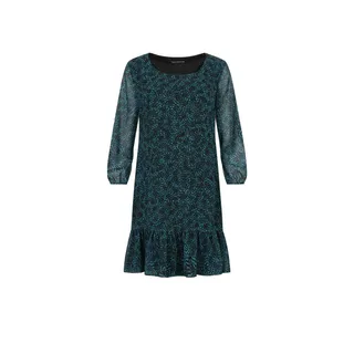 Rochie din sifon, cu animal print in negru si gri petrol. | Rochii si Salopete