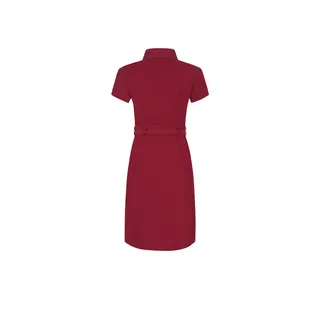 Rochie tip camasa din bumbac cu maneci scurte, culoare visinie | Casual | Dikastore.ro - 1 Rochie tip camasa din bumbac cu maneci scurte, culoare visinie | Casual - 1