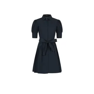 Rochie din bumbac bleumarin cu maneci bufante | Rochii si Salopete