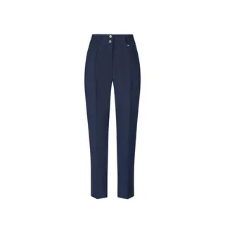 Dark blue summer trousers with high waist | 