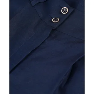 Dark blue summer trousers with high waist |  - 2
