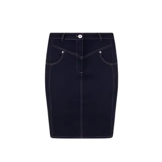 Denim skirt leather-like effect | 
