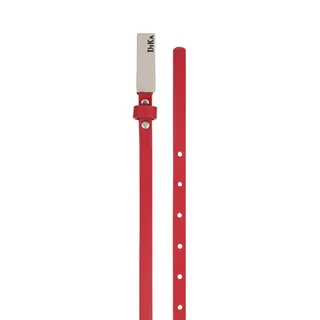 Dress belt, in burgundy color, 1 cm, with silver buckle and classic DiKa logo | Belts