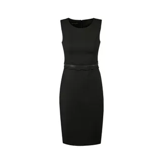 Dress with leather detail | 