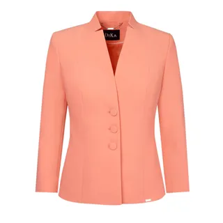 Fitted single-breasted jacket without lapels | 