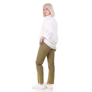 Khaki trousers with a crease, tapered leg, and Italian pocket | Trousers and Leggings - 6