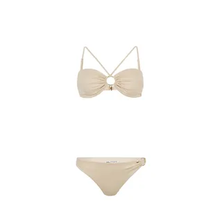 Costum de baie din două piese lurex auriu deschis | NOUTATI