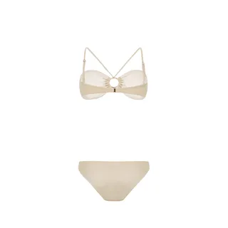 Light gold lurex bikini, two-piece | Beachwear | Dika.com - 1 Light gold lurex bikini, two-piece | Beachwear - 1