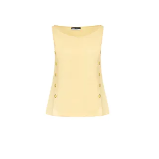 Bluză galben deschis fără mâneci, din cânepă 100% | Bluze si Camasi