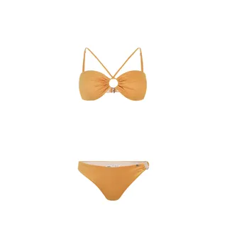 Costum de baie lurex, culoare auriu vechi, din doua piese | NOUTATI