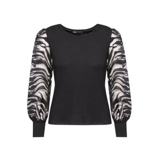Lurex blouse with chiffon sleeves | 