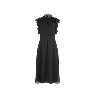 Mousseline airy black dress with delicate white polka dots, mid-calf length | Dresses and Jumpsuits | Dika.rs Mousseline airy black dress with delicate white polka dots, mid-calf length | Dresses and Jumpsuits