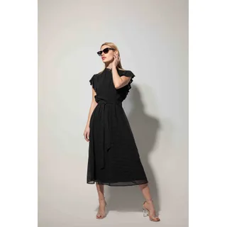 Mousseline airy black dress with delicate white polka dots, mid-calf length | Dresses and Jumpsuits | Dika.rs - 2 Mousseline airy black dress with delicate white polka dots, mid-calf length | Dresses and Jumpsuits - 2