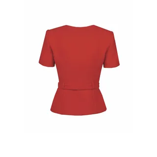 Short-sleeved jacket with round neckline | Jackets | Dika.rs - 1 Short-sleeved jacket with round neckline | Jackets - 1
