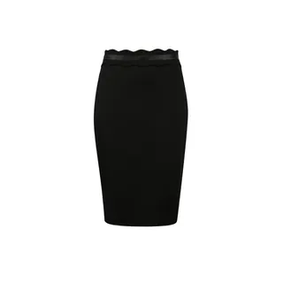 Skirt with leather detail | 