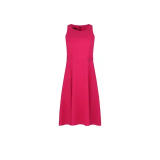 Rochie fara maneci, cu talie definita, pana la genunchi, de culoare fucsia | 
