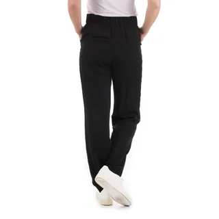 Straight black viscose pants, with a textile belt with buckle | | Dika.rs - 4 Straight black viscose pants, with a textile belt with buckle | - 4