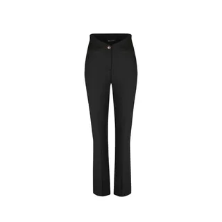 Pantaloni drepți cu talie înaltă tăiată în V | 