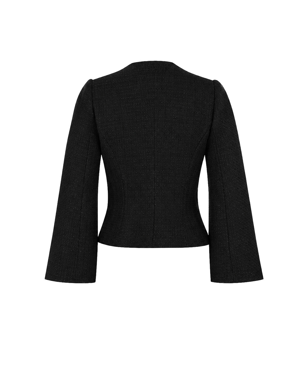 Sacou roșu pentru femei din tweed de bumbac cu paiete mici | Sacouri - 3