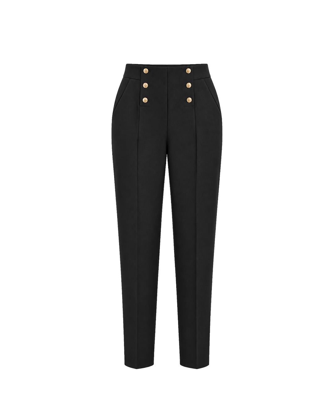 Black trousers with decorative buttons | Trousers