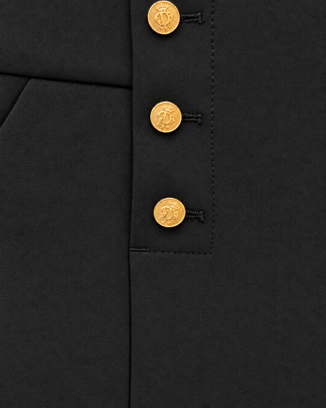 Black trousers with decorative buttons | Trousers - 6