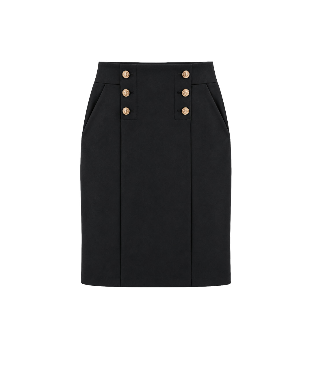 Black trousers with decorative buttons | Trousers - 1