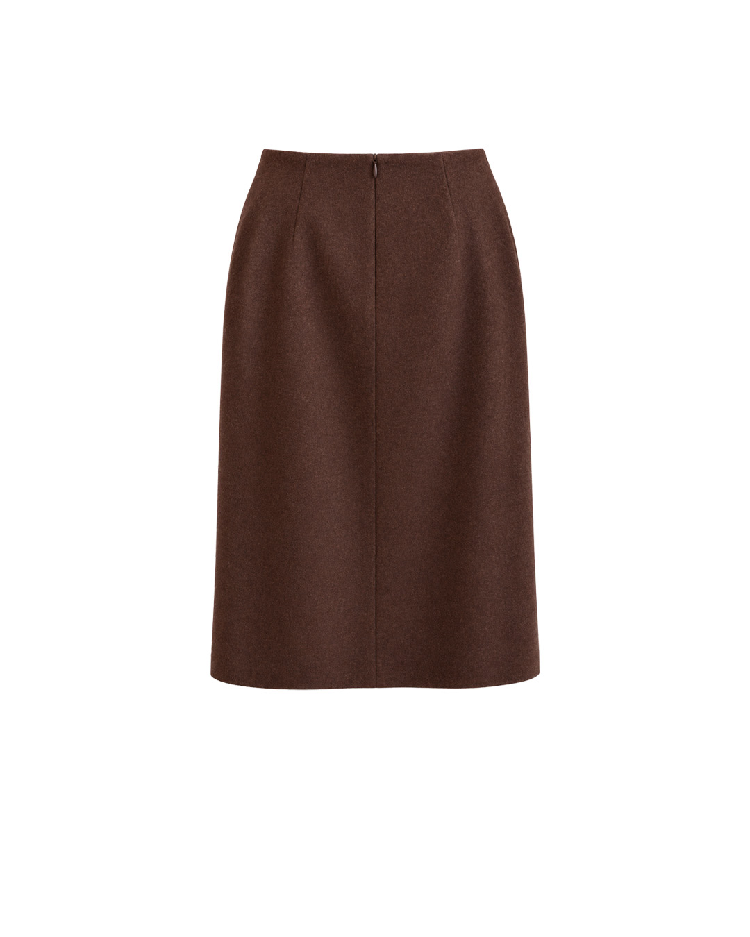 Brown wool midi skirt with a decorative buckle | Skirts and Shorts - 3