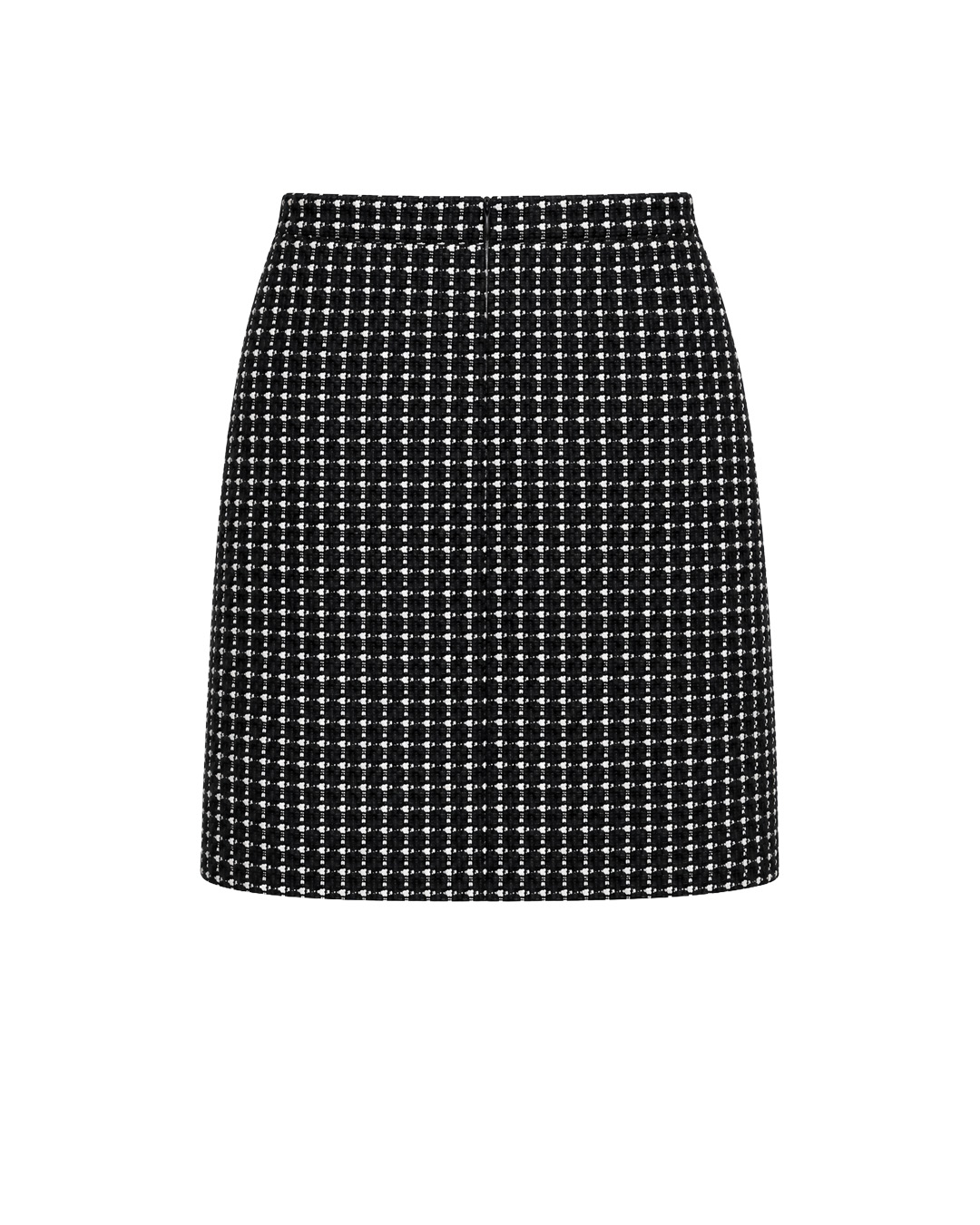 Fustă din tweed alb-negru cu garnitură contrastantă | Pantaloni și Colanți - 3