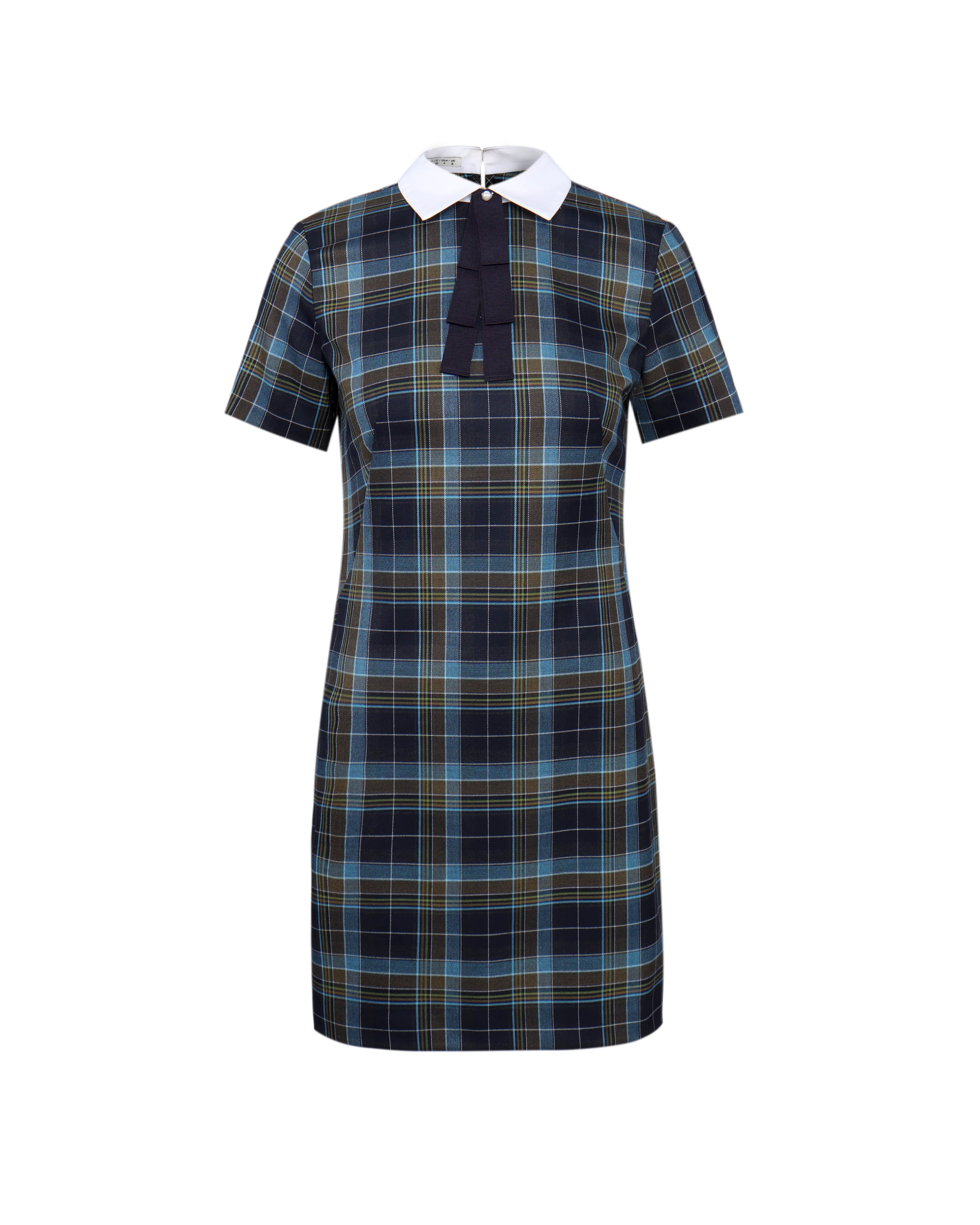 Plaid dress with collar | | Dikastore.ro Plaid dress with collar |