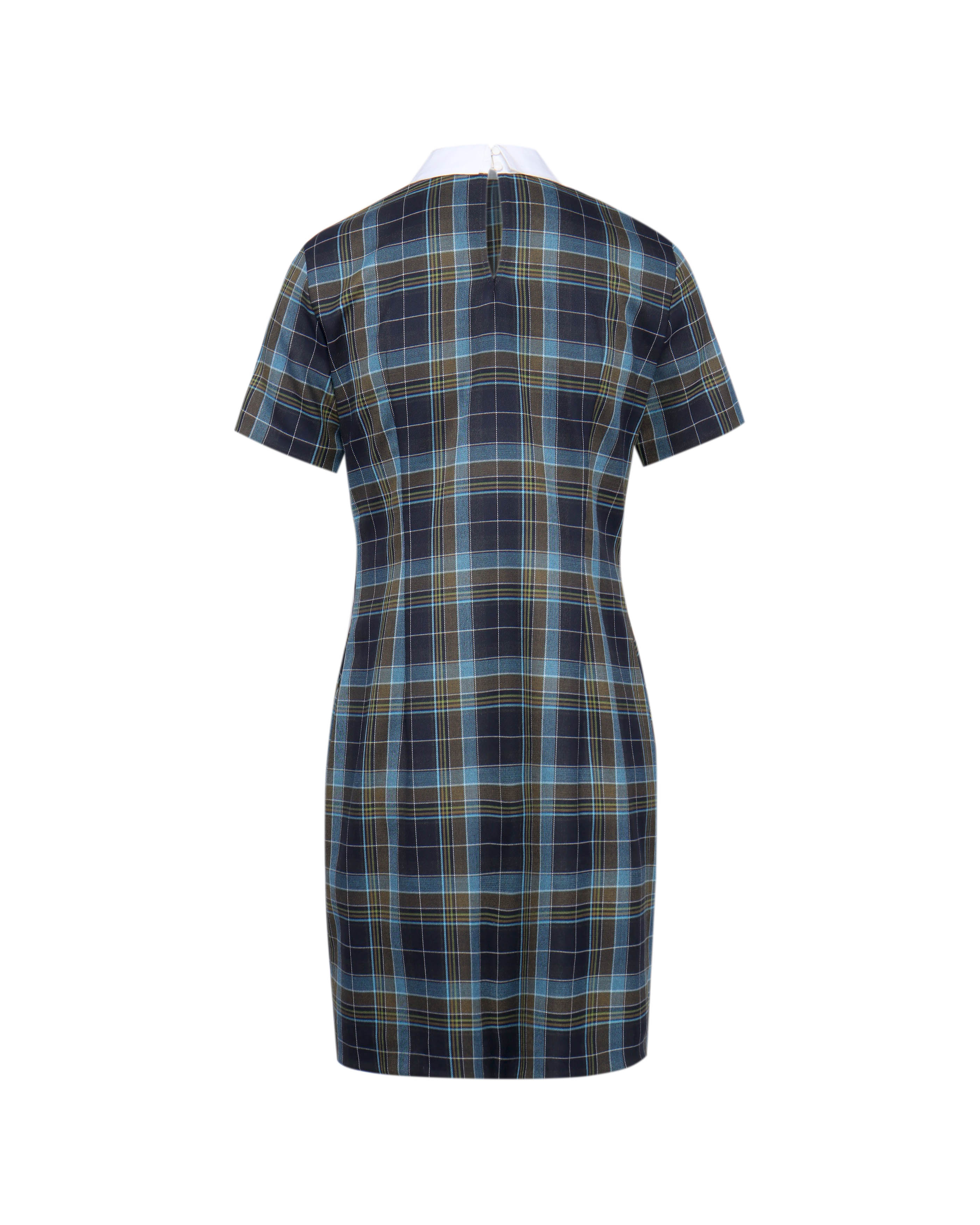 Plaid dress with collar | | Dikastore.ro - 2 Plaid dress with collar | - 2