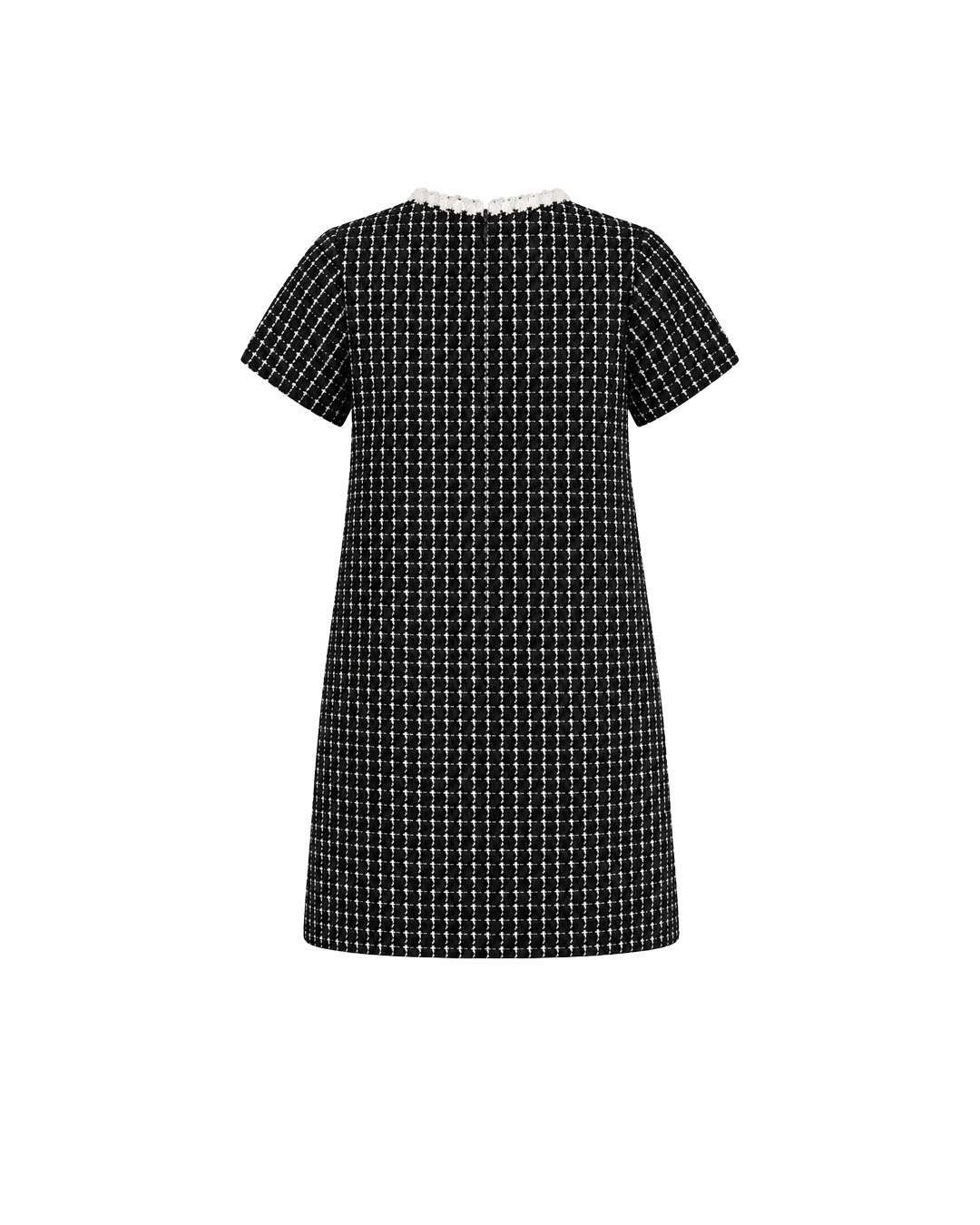 Kratka crno-bela haljina od tvida | Haljine - 3