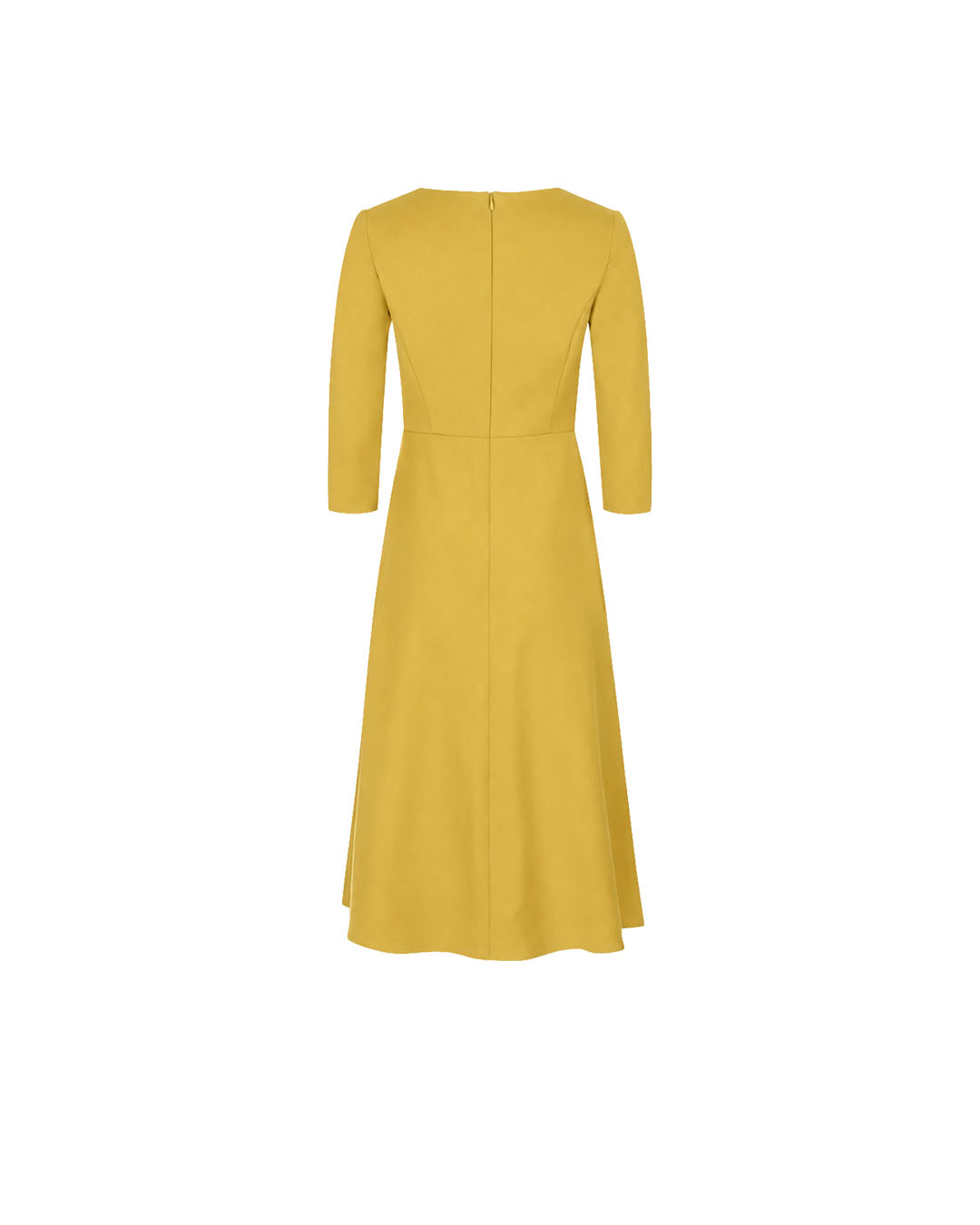 Rochie galbenă cu fustă evazată și nasturi decorativi | Rochii - 3