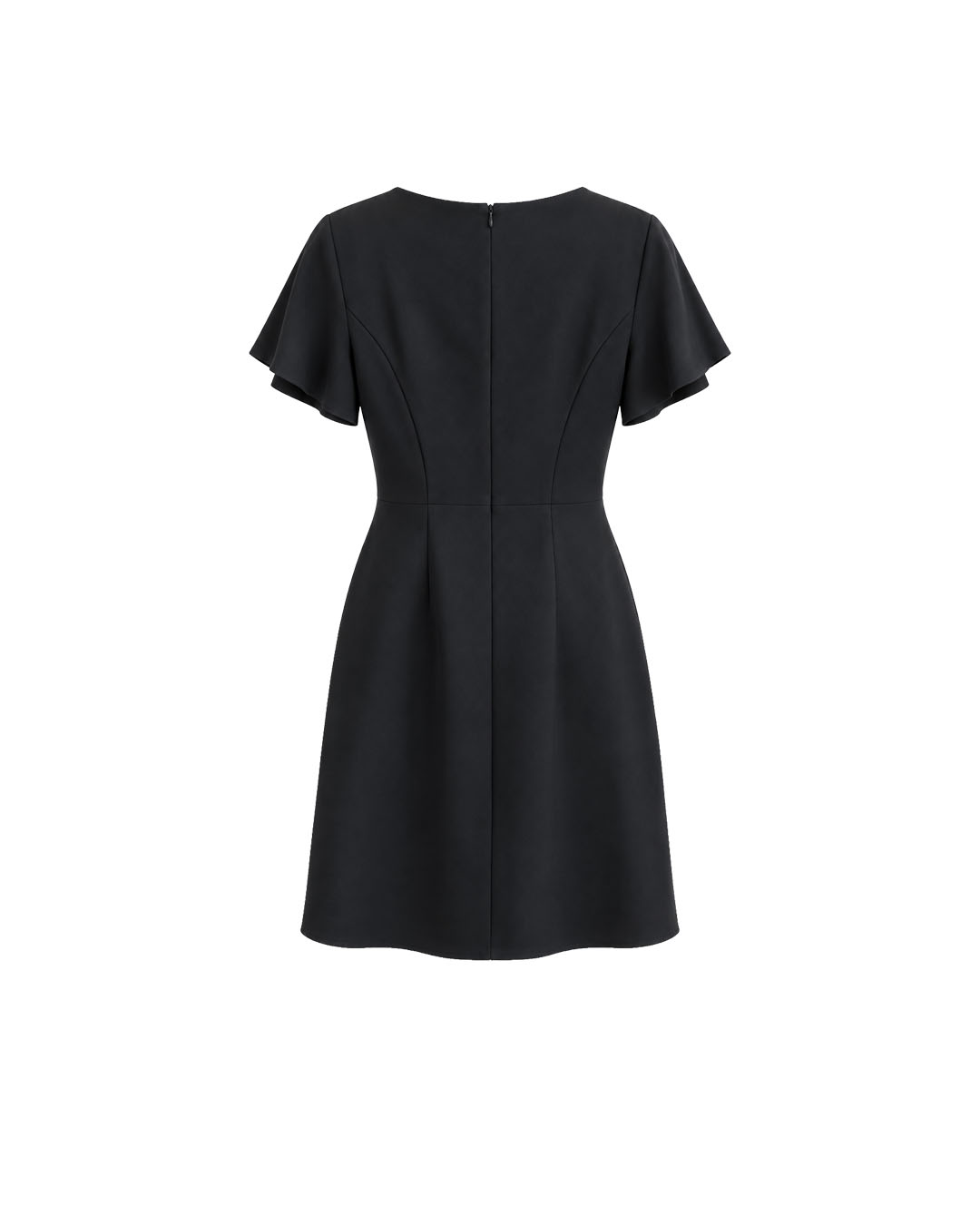 Elegant black dress with a clean silhouette and pleated detail | Dresses | Dikastore.ro - 3 Elegant black dress with a clean silhouette and pleated detail | Dresses - 3