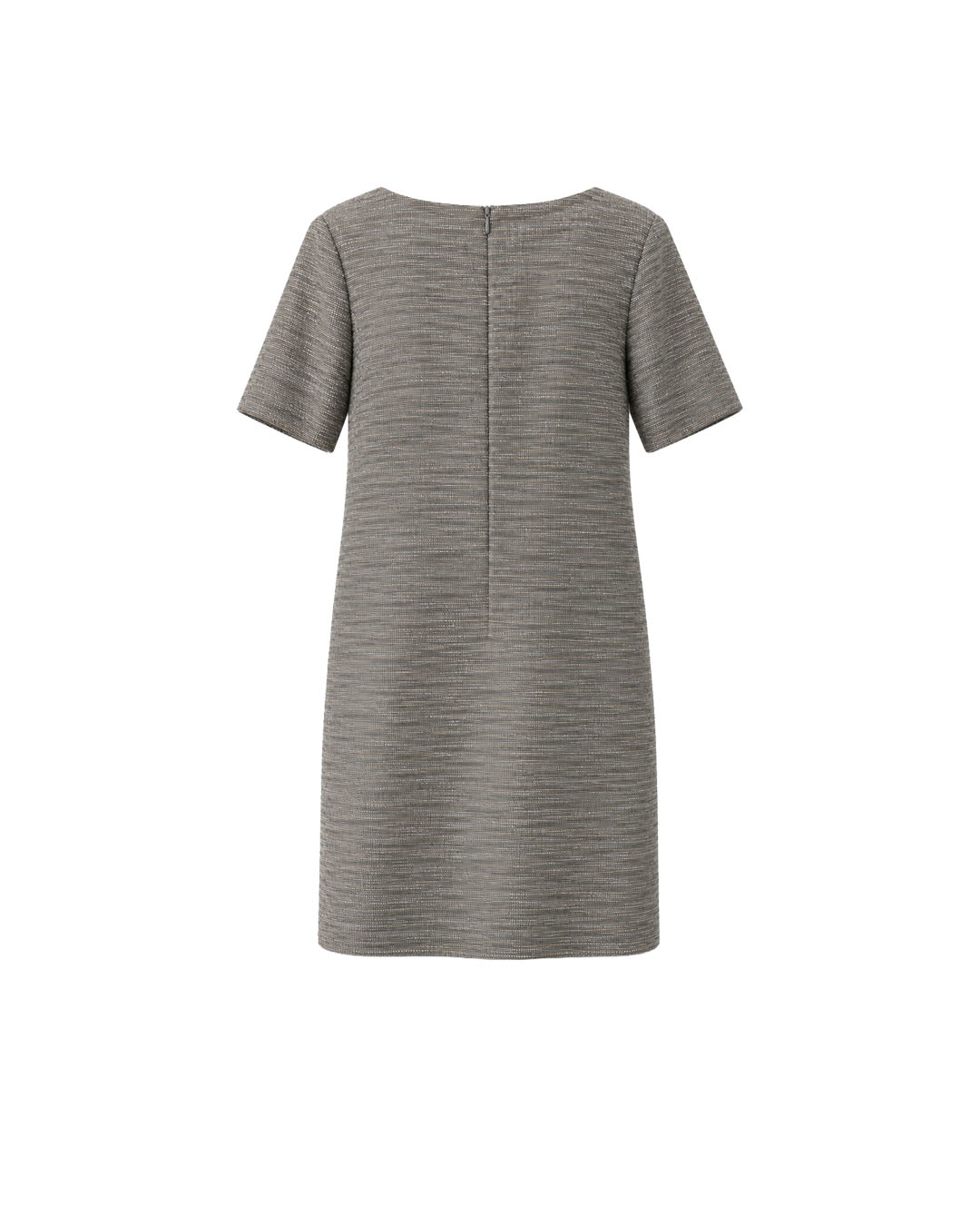 Beige and brown women's dress in FSC-certified rayon with linen and a metallic finish | Dresses - 3