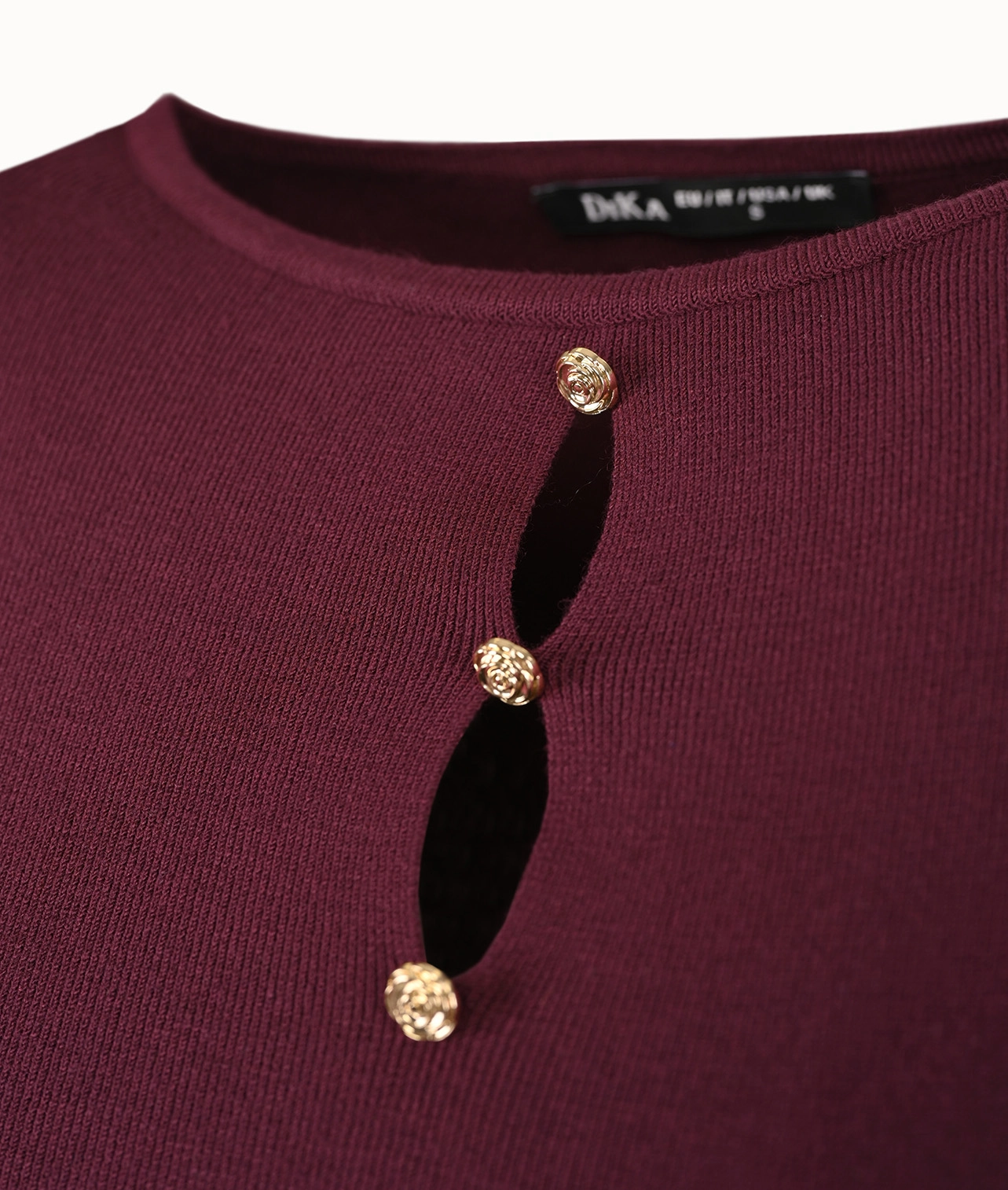 Fine knit dress with gold buttons | All products | Dika.bg - 2 Fine knit dress with gold buttons | All products - 2