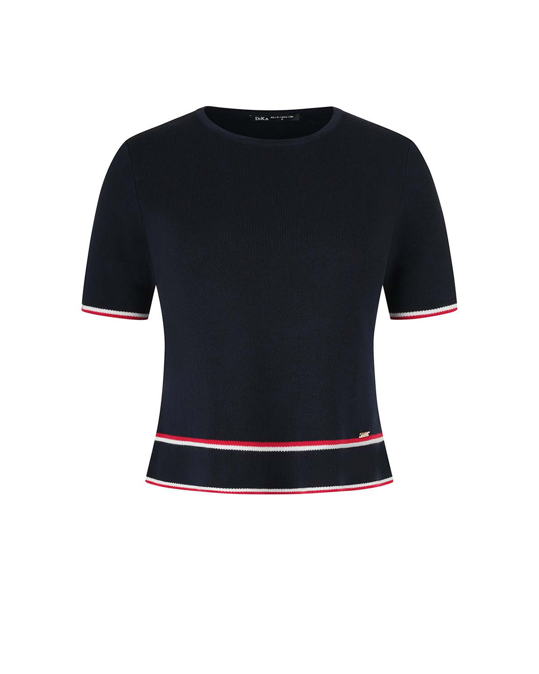 Jersey blouse with contrast stripes | Knitwear
