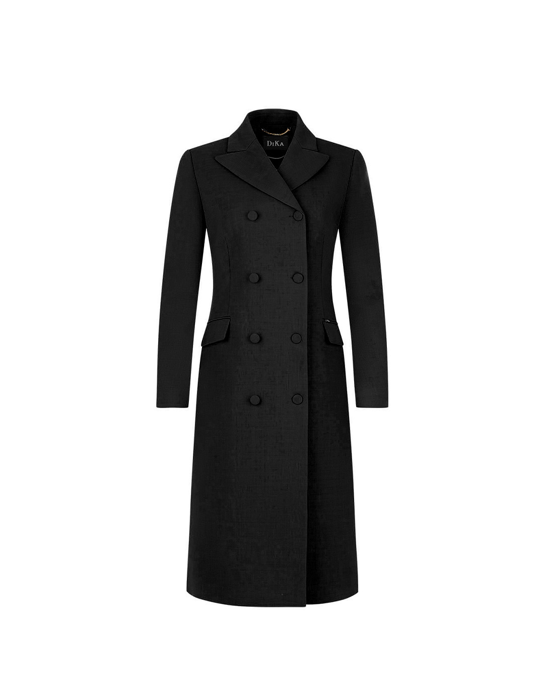 Black tailored coat with lapels and double-breasted fastening | NEW