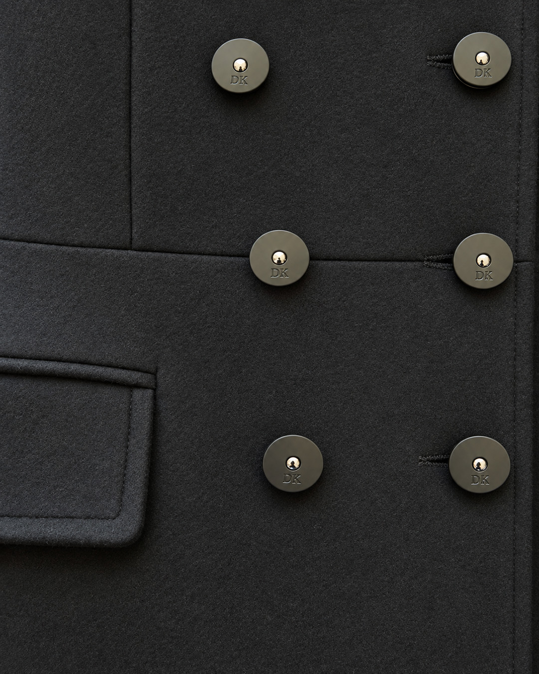 Long black wool coat with double-breasted fastening | Outerwear | Dika.rs - 4 Long black wool coat with double-breasted fastening | Outerwear - 4