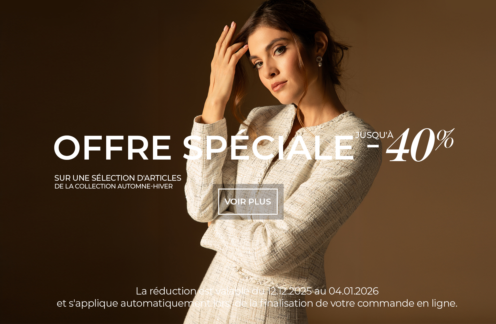 Offre Spéciale : Jusqu'à -40% sur une sélection d'articles de la collection Automne-Hiver '25 Offre Spéciale : Jusqu'à -40% sur une sélection d'articles de la collection Automne-Hiver '25