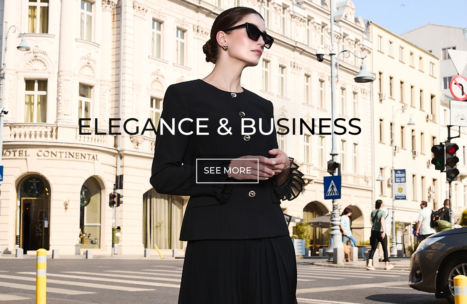 Woman in elegant black business outfit from Dika – Fall/Winter collection