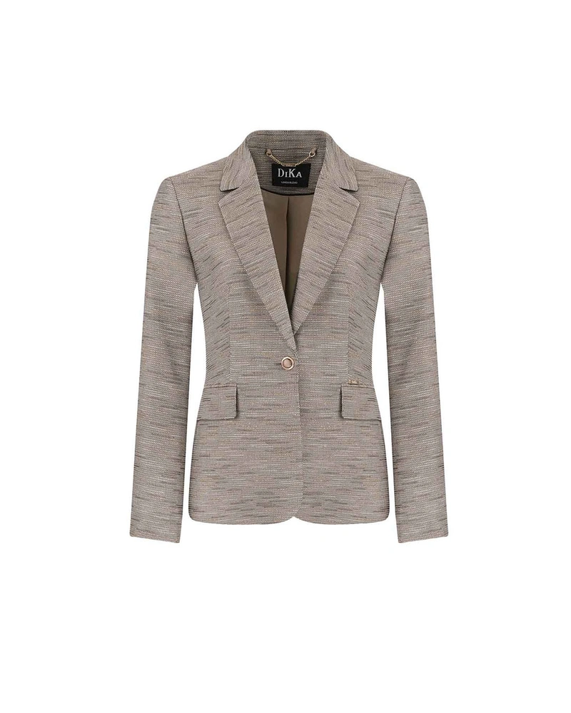 Blazer with textured fabric and golden threads | 