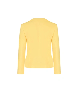 Bright yellow fitted single-breasted blazer, with lapels and waist detail | SUMMER COLLECTION - 1
