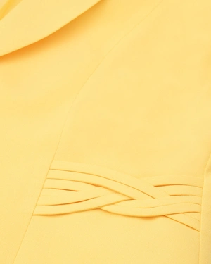 Bright yellow fitted single-breasted blazer, with lapels and waist detail | SUMMER COLLECTION - 2